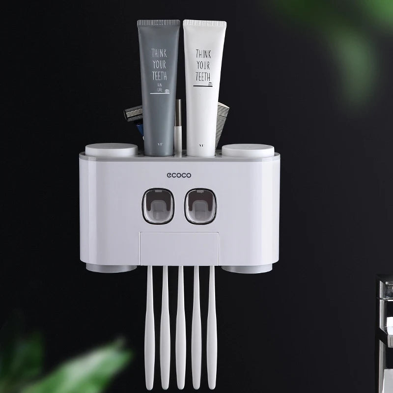 Bathroom Accessories Magnetic Adsorption Toothbrush Holder Automatic Qme 11