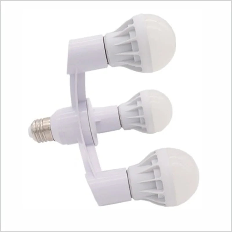 3In1 E27 To E27 Extended LED Lamp Bulbs Socket Splitter Adapter Holder for Photo Studio Qme