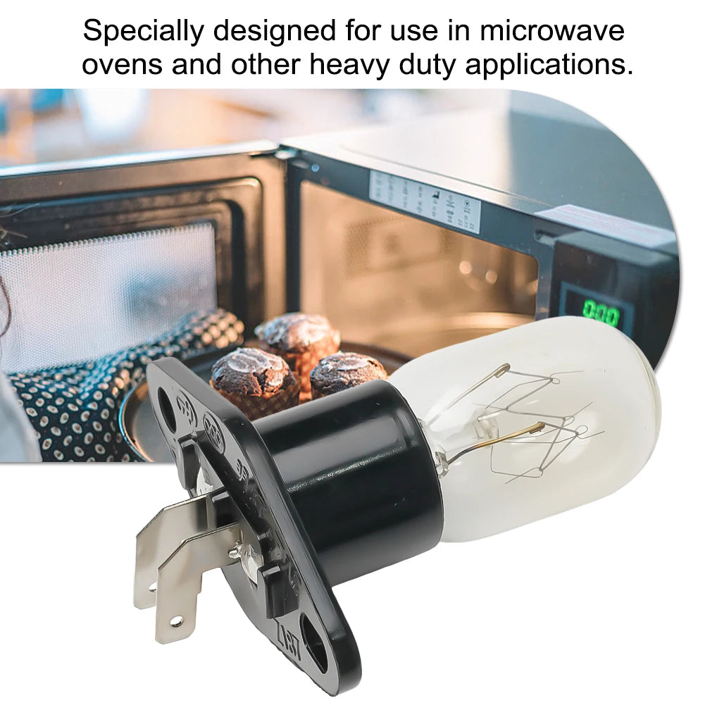2A 250V 20W Microwave Oven Bulb Refrigerator Lighting Bulb Base Design With Holder Replacement Universal Qme