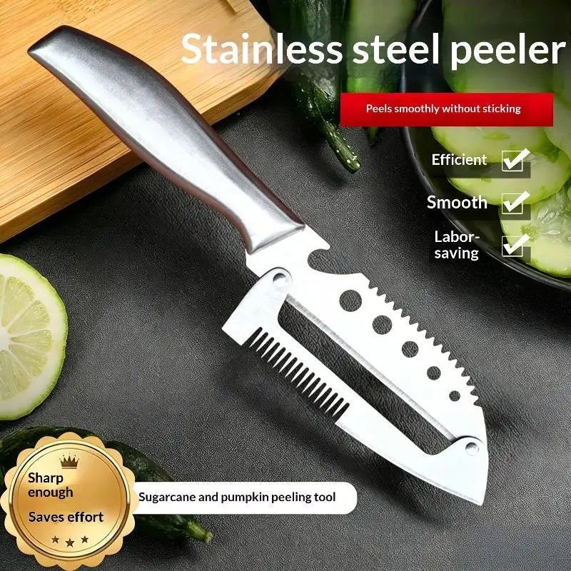 Multifunctional 3-in-1 Stainless Steel Peeler Vegetable & Fruit Slicer Shredder Versatile Kitchen Tool For Peeling Shredding Qme B