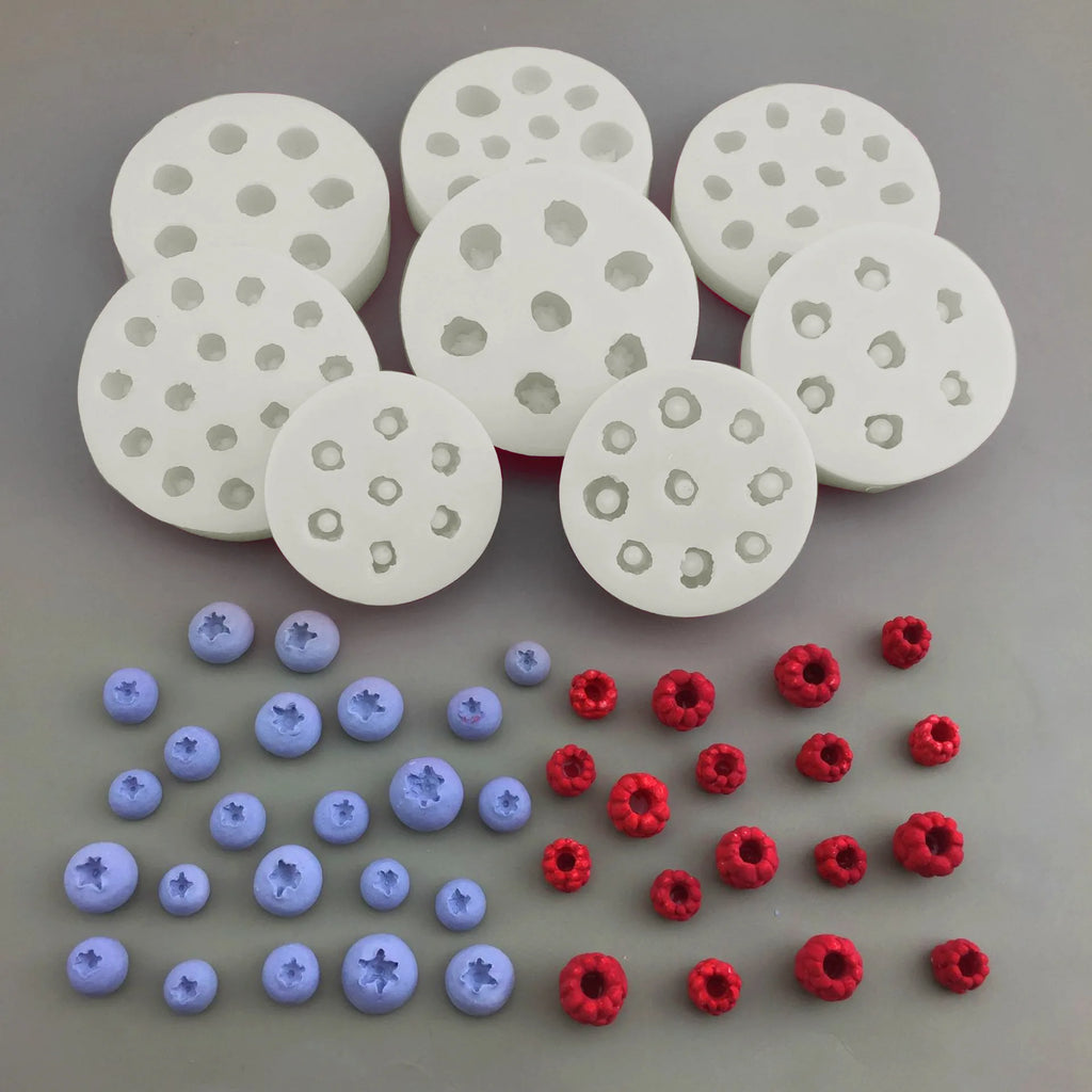 3D Blueberry Raspberry Shape Silicone Mold Sugar Craft Soap Baking Tools Cake Mould Chocolate Pastry DIY Kitchen Gadgets New Qme
