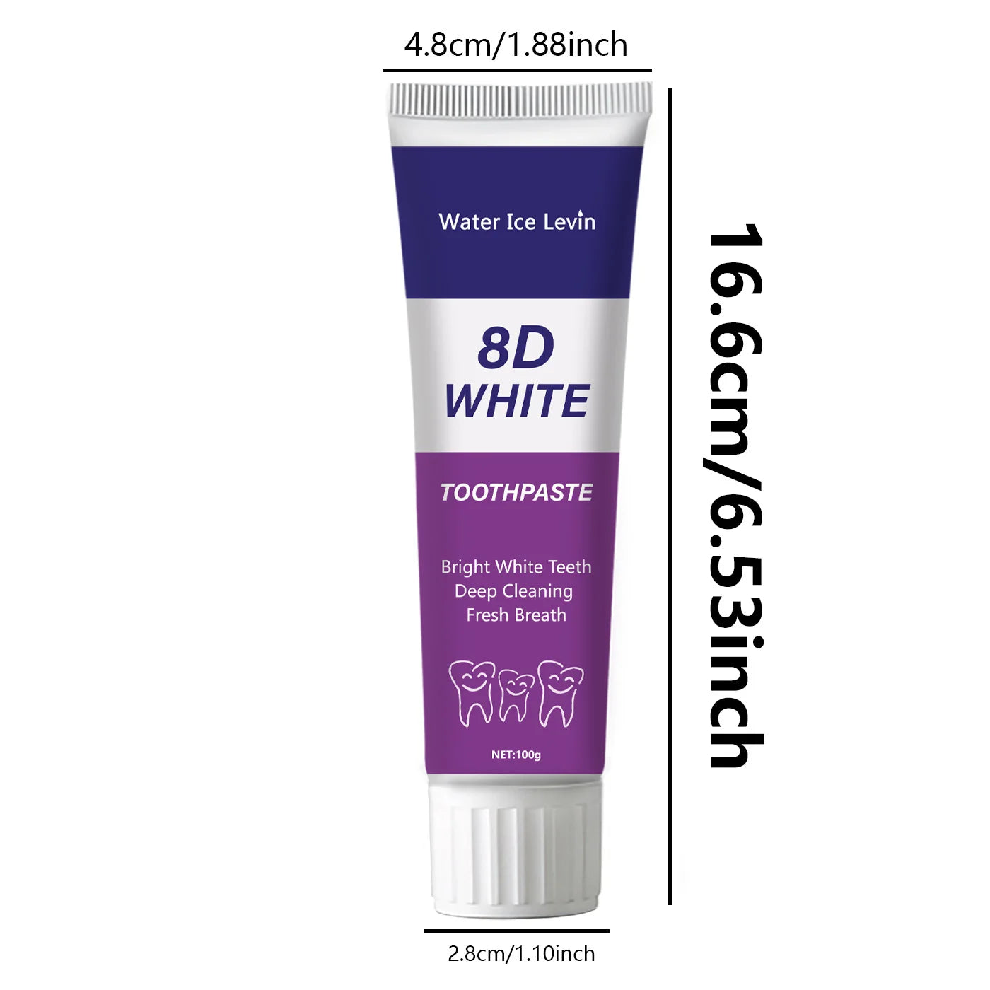 Purple Teeth Whitening Toothpaste - Alcohol-Free, Sulfate-Free, Rich in Apatite, Deep Cleaning and Mineral Regeneration Qme