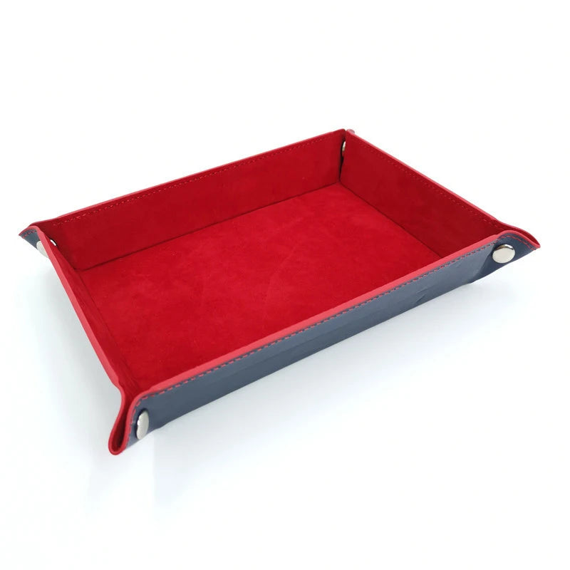 Creative Storage Tray Pu Foldable Box Dice Desktop Rolling Folding Qme red
