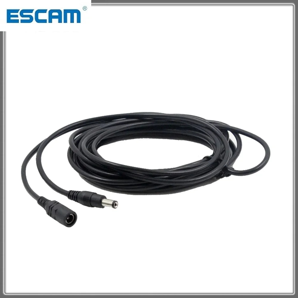 5M CCTV DC Power Extension Cable Cord 5 Meter 5.5mm x 2.1mm Plug for CCTV Security Camera 5m Male Female Power Supply Adapter Qme 1 pcs China Mainland