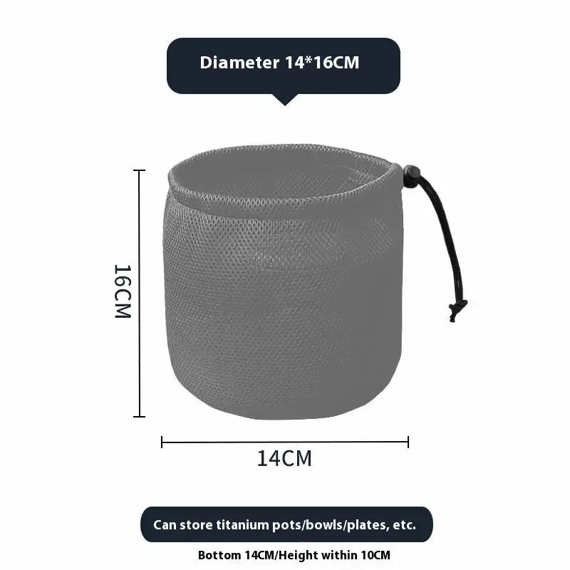 Outdoor Camping Storage Protective Bags Portable Picnic Cookware Mesh Qme 1 Gray