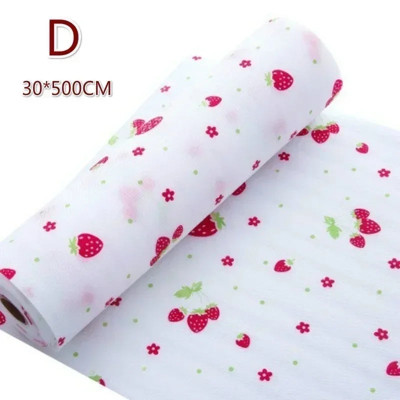 1PCS Household Printed Waterproof Multifunctional Anti Slip Dining Mat Can Be Cut To Prevent Moisture Mold and Dirt Cabinet Mat Qme 500x30cm D