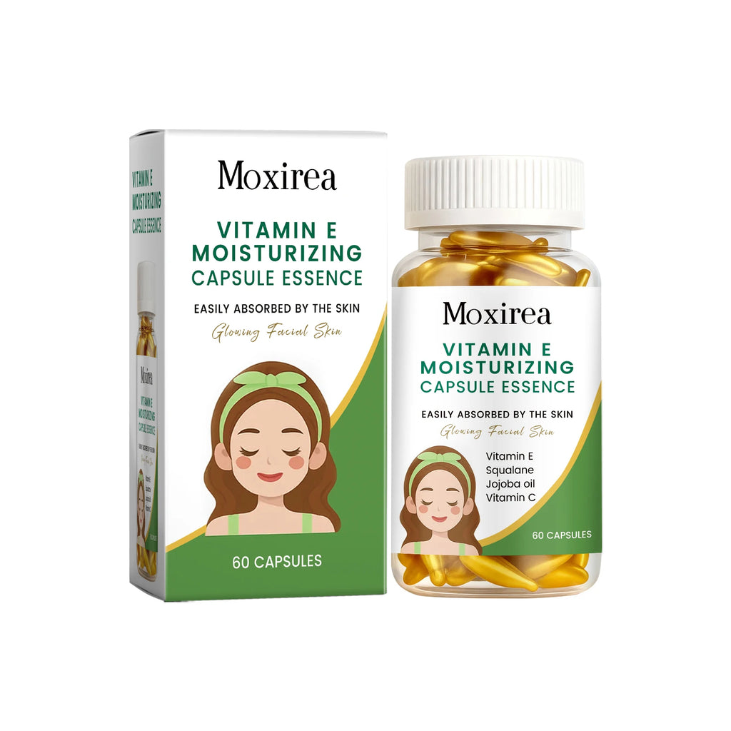 Vitamin E Facial Hydrating Essence Oil Antioxidant Lighten Dark Yellow Tone Reduce Fine Lines Firming Skin Moisturizing Capsules Qme 60pcs Boxed