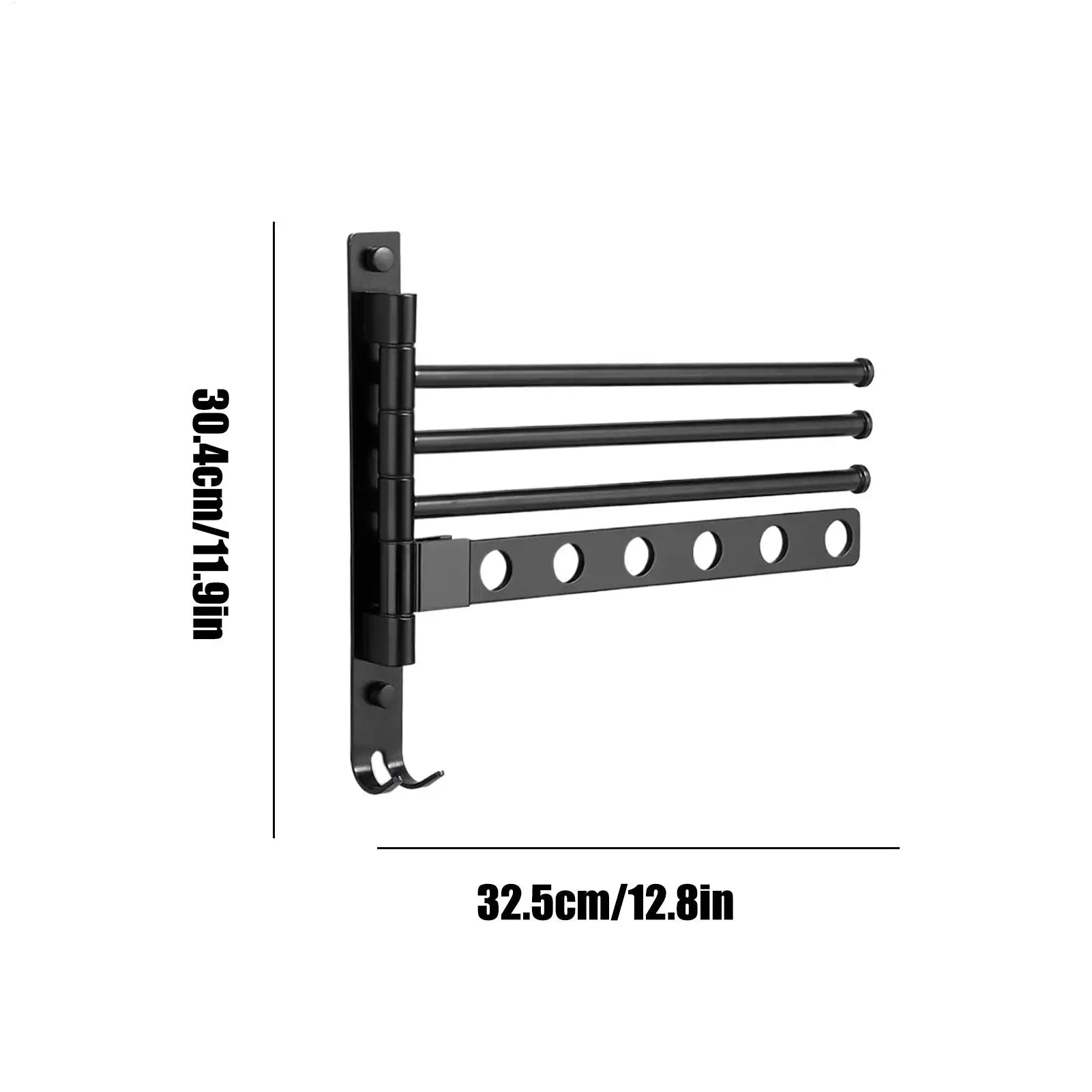 Towel Rack For Wall 4-Arm Swivel Towel Racks For Bathroom Swing Out Organizer Wall Mount Hanger For Laundry Room Shower Room Qme