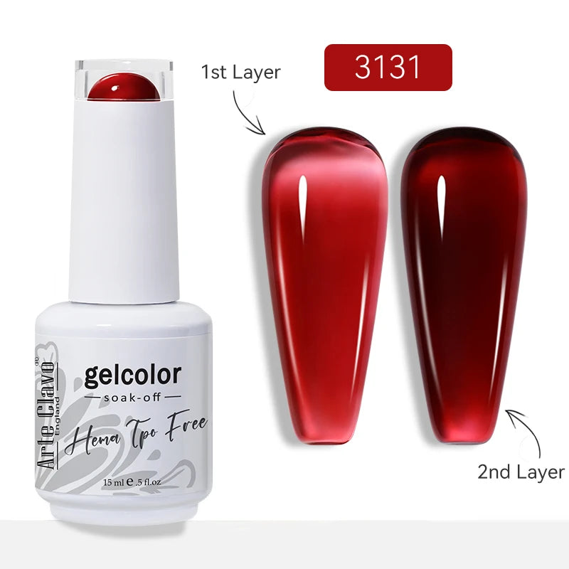 Arte Clavo Jelly Transparent Gel Nail Polish Summer Nude Pink Semi