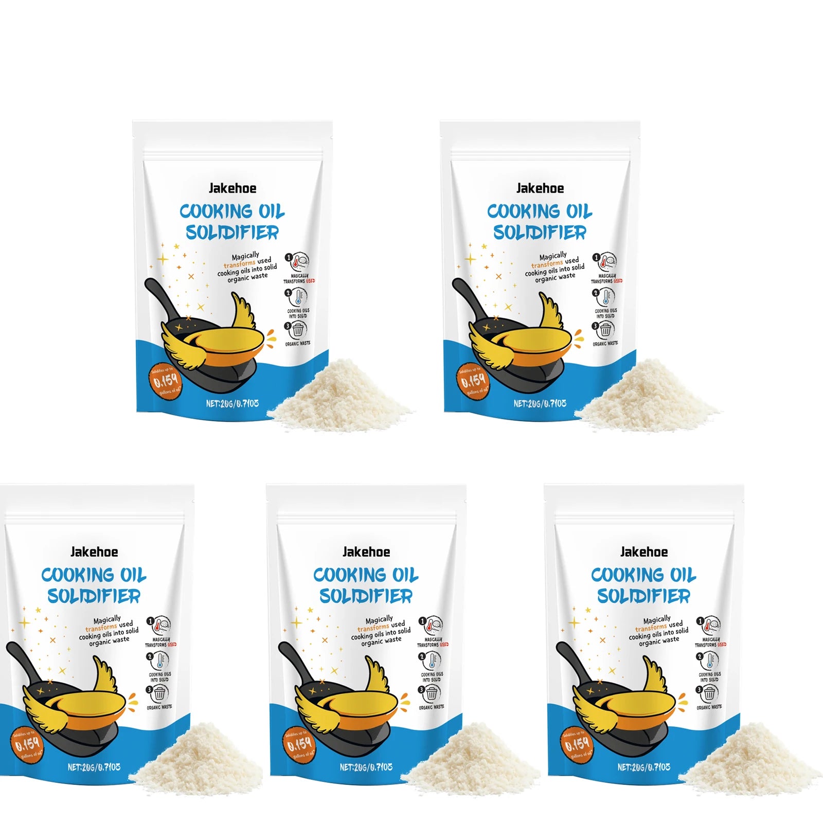 Edible Oil Coagulant Quickly Solidify Waste Oil Wide Application Environmental Friendly Kitchen Waste Oil Solidification Powder Qme 5 X 20g Boxed
