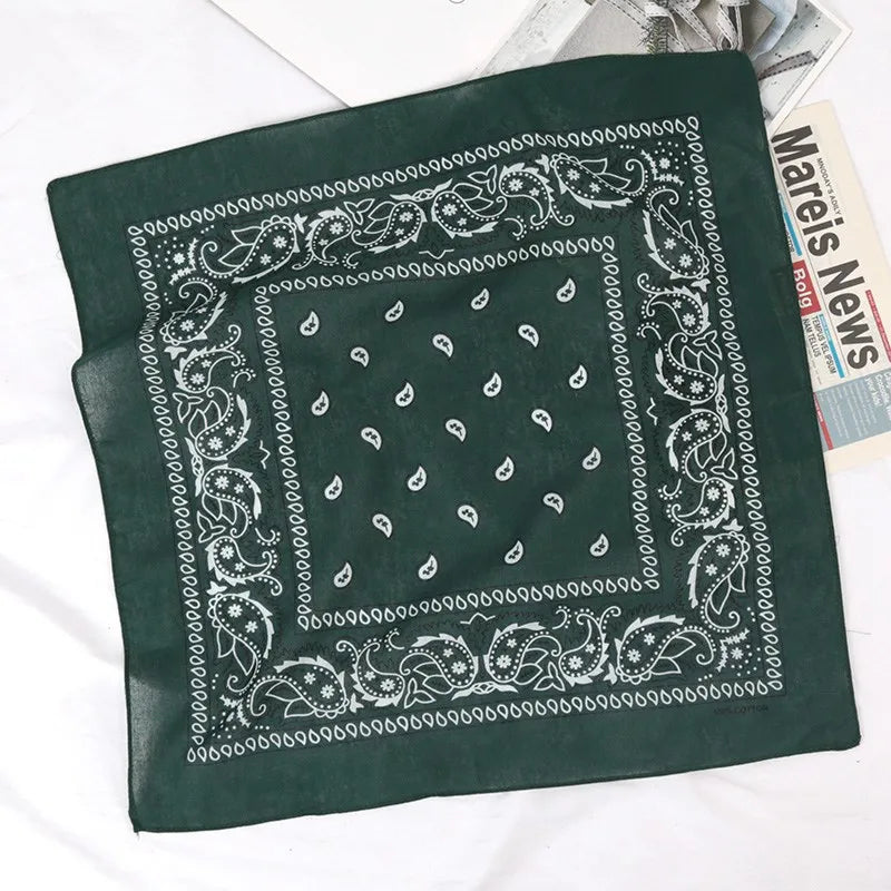 Unisex Hijab Men Women Black Cotton Bandana Hairband Cowboy Biker Qme A-15