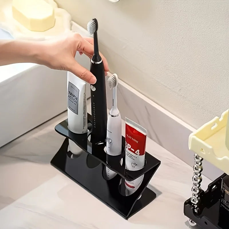 Bathroom Multipurpose Storage Rack for Toothbrush Holder, Multifunctional Drain Rack Organizer, Desktop Organizer for Bathroom Qme