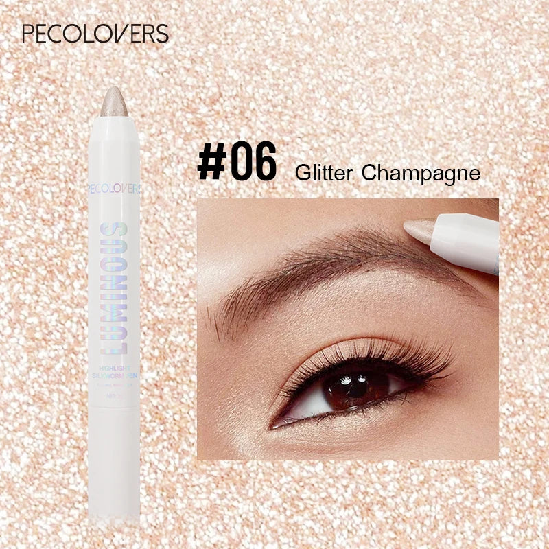 Long-lasting Brightening Highlighter Sparkling Eye Corner Lying Silk Qme 06