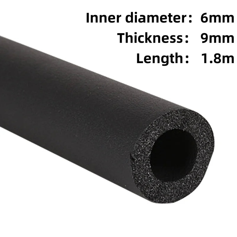 1.8m Rubber Insulation Pipe B1 Grade Thickened Solar Water Heater Water Pipe Flame Retardant and Antifreeze Insulation Sleeve Qme 6X9mm