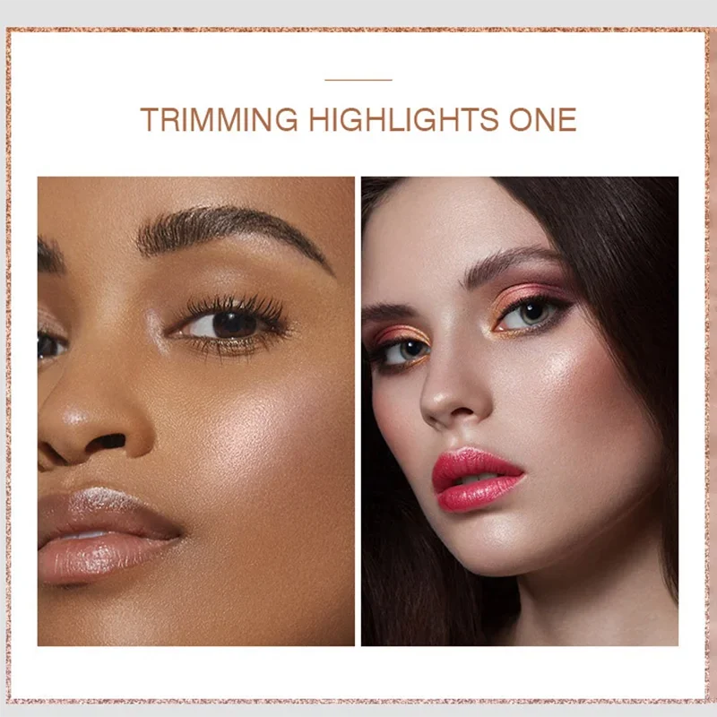 3D Shimmer Dual Pan Highlighter Powder Palette Multi-Use Contouring Bridal Wedding Day Photo Ready Glow Qme
