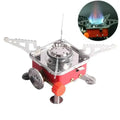 BBQ Gas Furnace Cooking Stove Portable Outdoor Camping Combustor Cooker Cookware Travel Picnic Stainless Steel Foldable Square Qme A