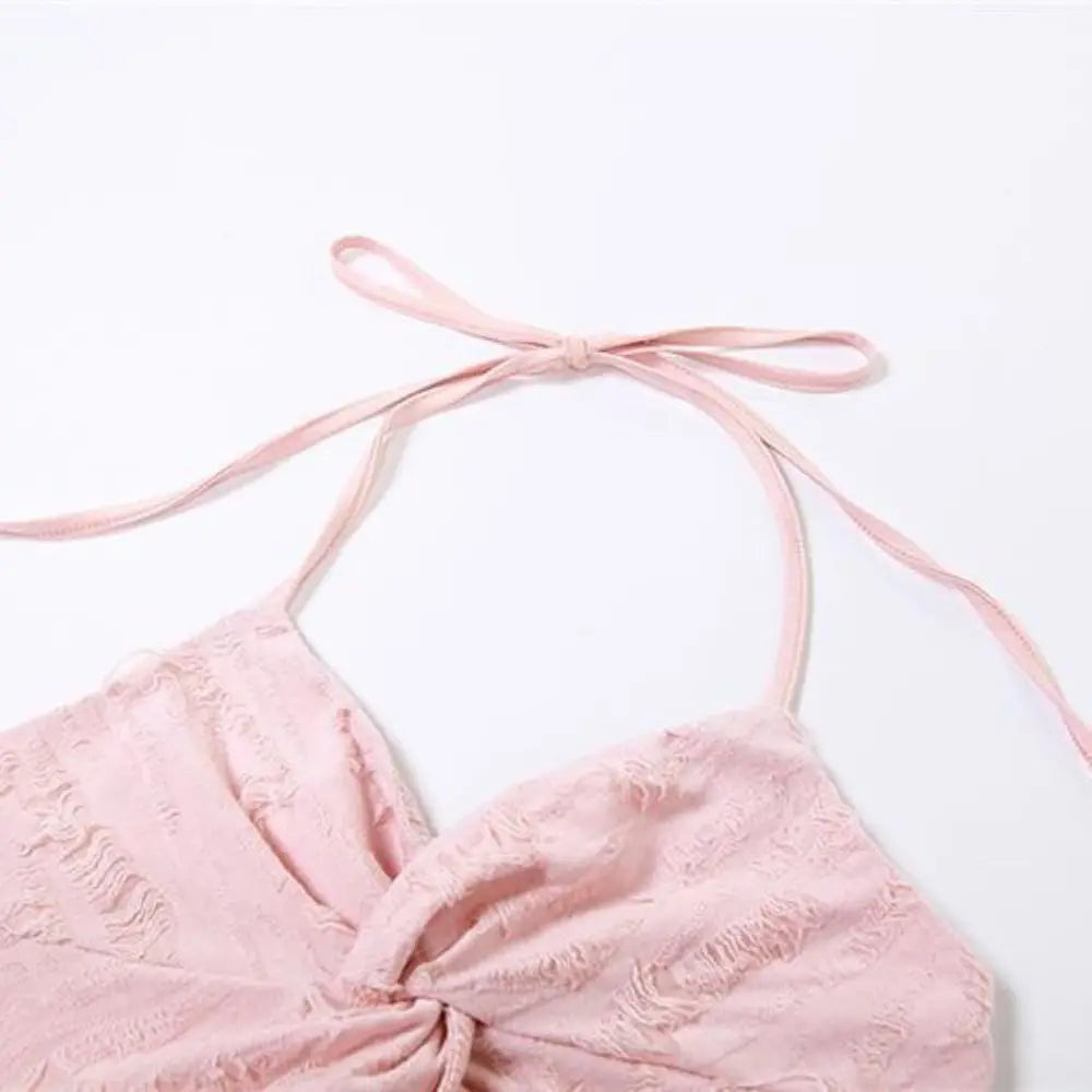 Elegant Backless Summer Y2k Camisole Sleeveless Beach Wear Hollow Qme
