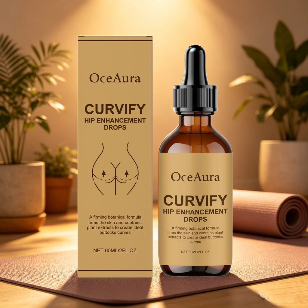 OceAura Curvify Hip Enhancement Drops Elasticity Boosting Hydrating Skin Shaping Hip Curves Body Firming Hip Lifting Serum 60ml Qme