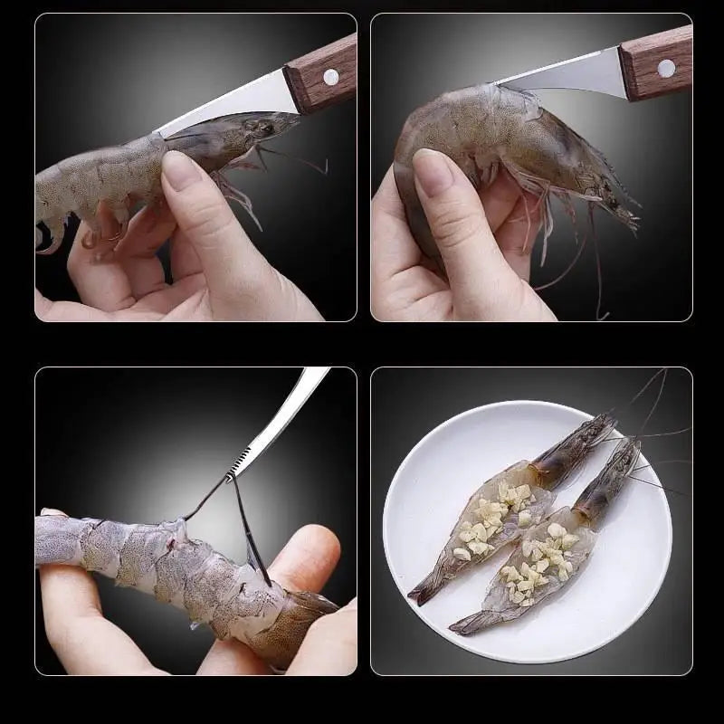 Stainless Steel Shrimp Peeling Tools Seafood Quick Sheller Shrimp Line Remover Shrimp Shell Peeler Kitchen Tools. Qme