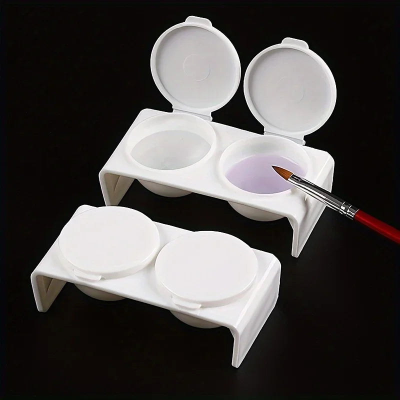 Plastic Cup for Washing Brushes And Pens, Featuring a Double Hole Design And a Double Cover for Art Painting Supplies Qme