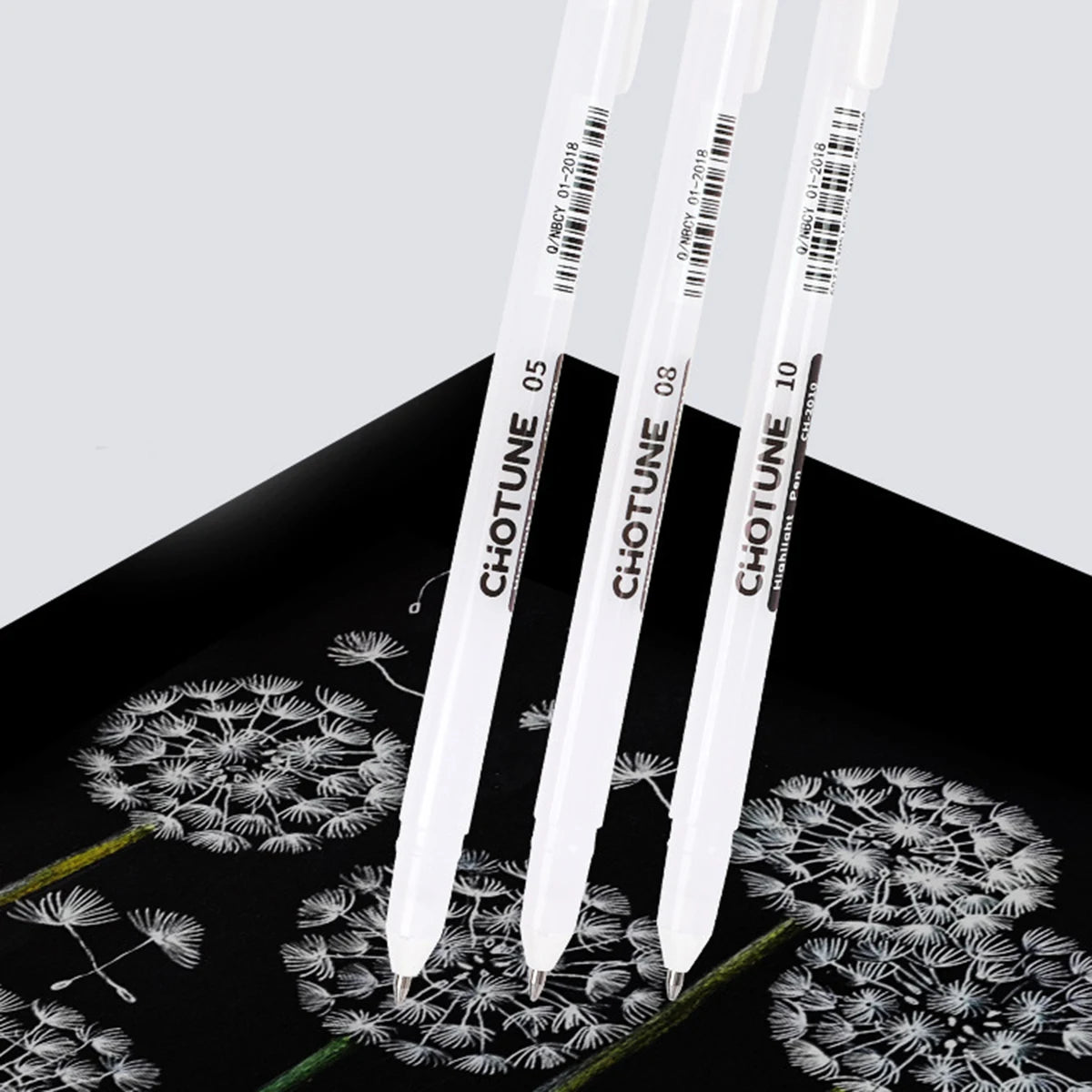Gelly Roll Gel Pens for Journaling, Art, or Drawing - Classic White Ink - 05/08/10 Assorted Tip Sizes - 3 Pack Qme