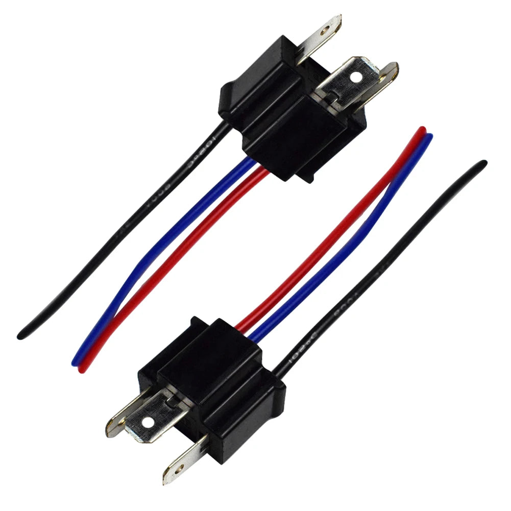 2x 9003 H4 Bulb Socket Male Adapter Connector Pig Tail for Headlight Fog Lamp Qme