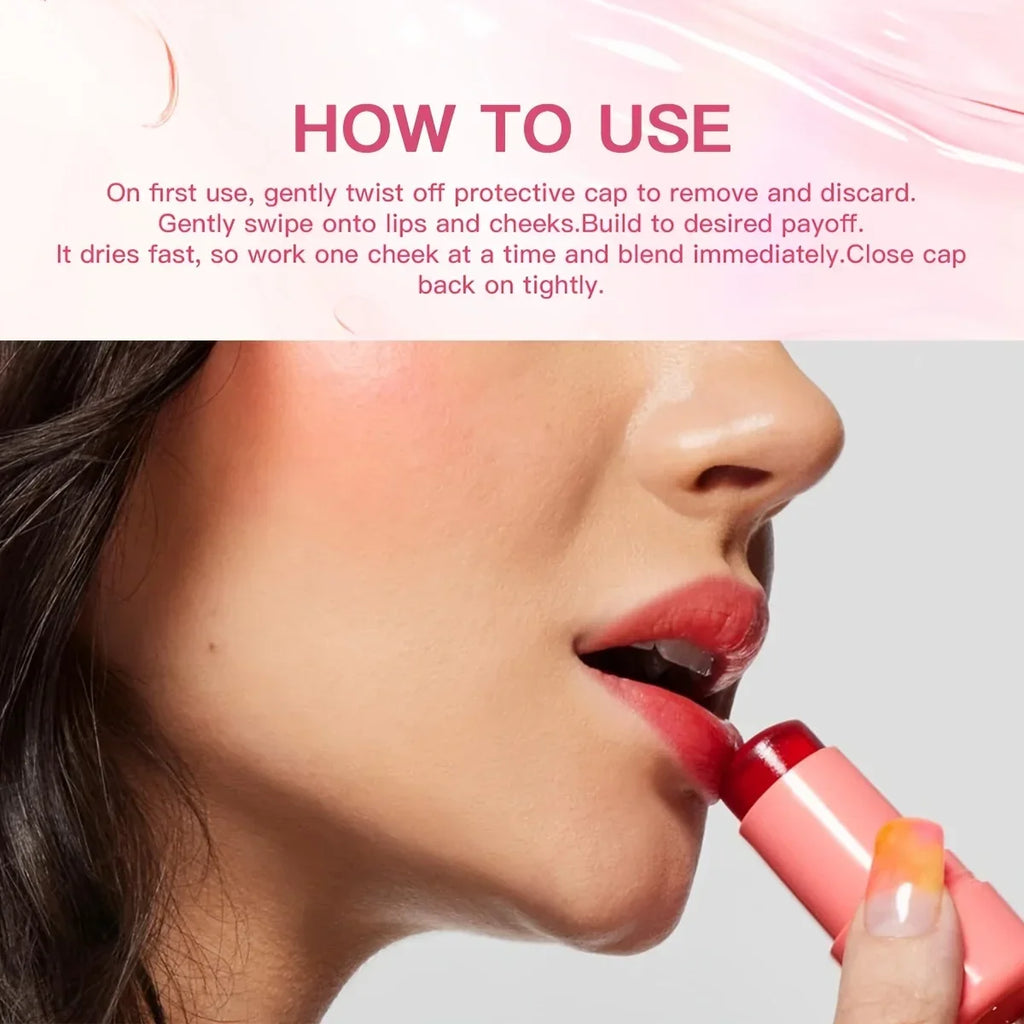 4 Colors Jelly Blush Stick Lip Balm Eyeshadow 3-in-1 Multi-Use Matte Blush Moisturize Brighten Lip Gloss Qme