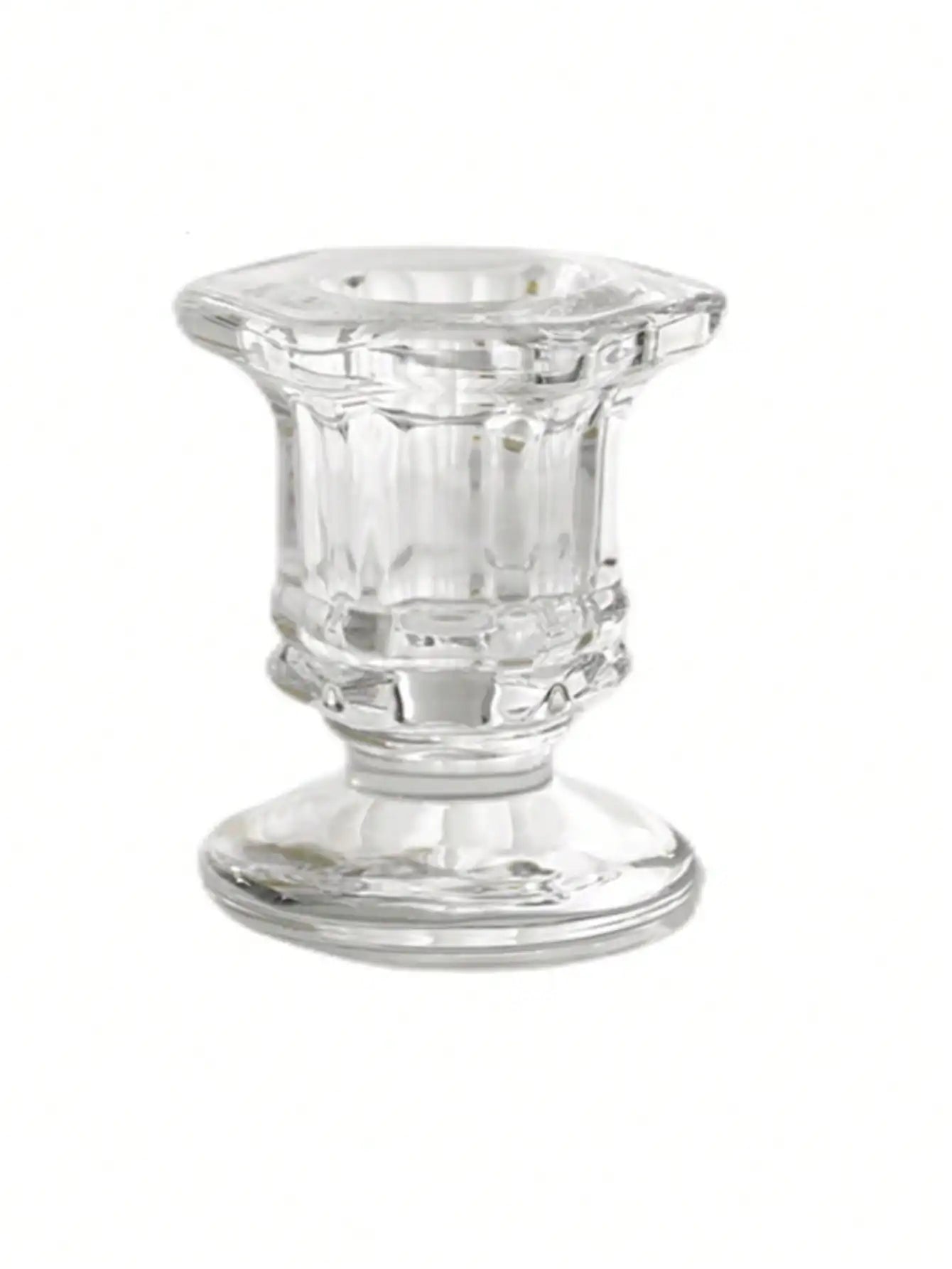 1 Bulk Candle Holders Christmas Holder 6 Clear Glass Tapered Qme 1pc