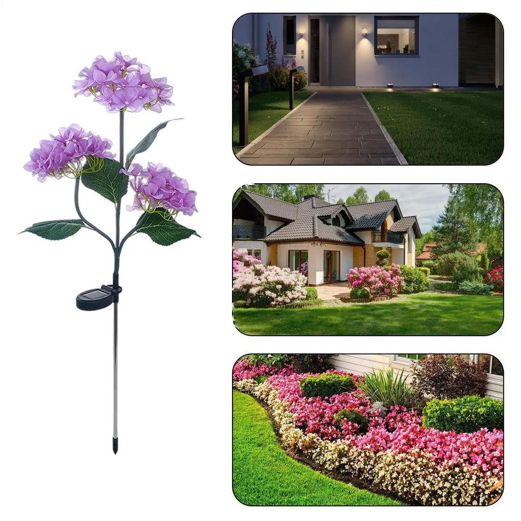 Solar Flower Lights LED Fairy Waterproof Lamp Stake Garden Yard Qme