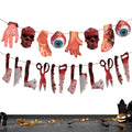 Halloween Banner 2025 Broken Hands Feet Horror Hangable Bloody Qme China Mainland
