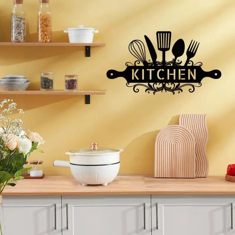 Kitchen Signs Wall Decor Rustic Black Country Farmhouse Decoration Qme