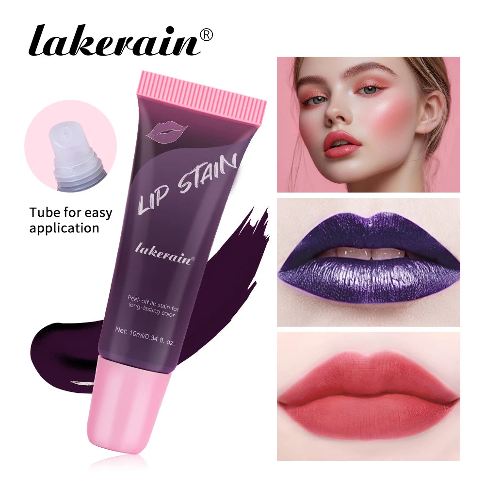 Tube Lip Gloss Peel and Stick Lip Stain Longlasting Waterproof Matte Pink Peel-off Tinted Transfer Resistant Natural Lip Color Qme