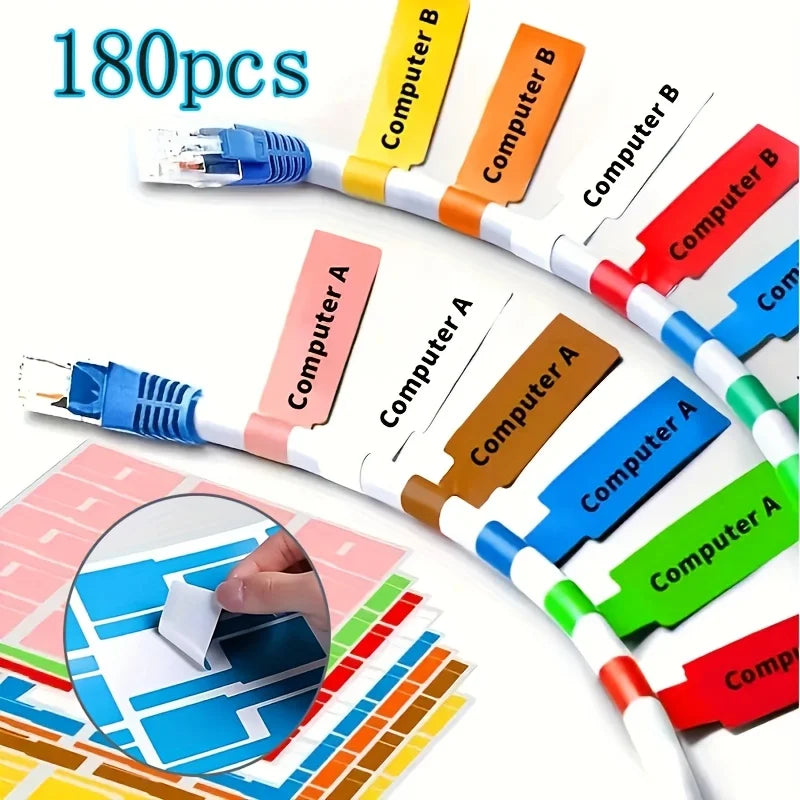 180 random colors A4 color wire self-adhesive stickers can be printed waterproof and tear-resistant mesh cable P-shaped cable la Qme