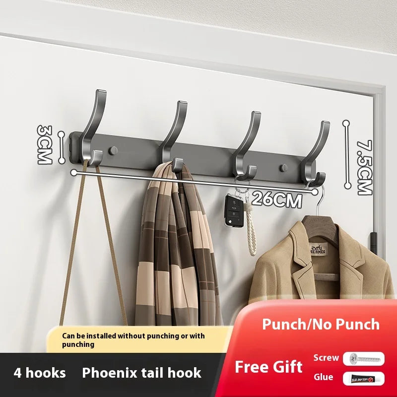 Bathroom Kitchen Accessories Black Robe Hooks Towel Hanger Nail Wall Qme Gray 4 hook