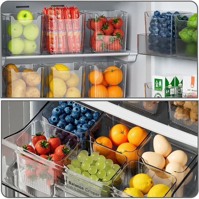 1PCS Refrigerator Side Door Storage Box Food Vegetable Fruit Eggs Fresh Organizer Household Kitchen Fridge Containers Boxes Qme