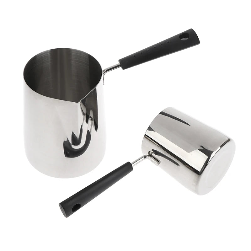 350 Long Handle Stainless Steel Coffee Pot Milk Butter Warmer Pouring Qme