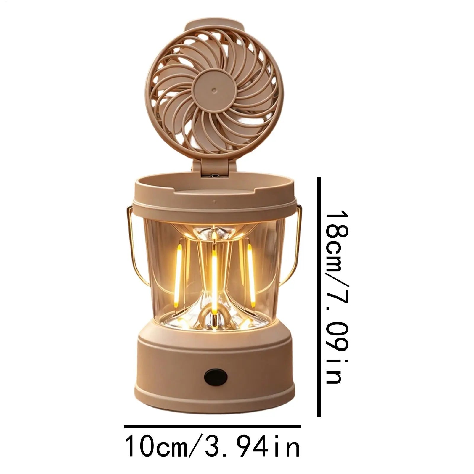 Camping Fan LED Lantern Foldable Portable 2-in-1 Brightness Electric Qme
