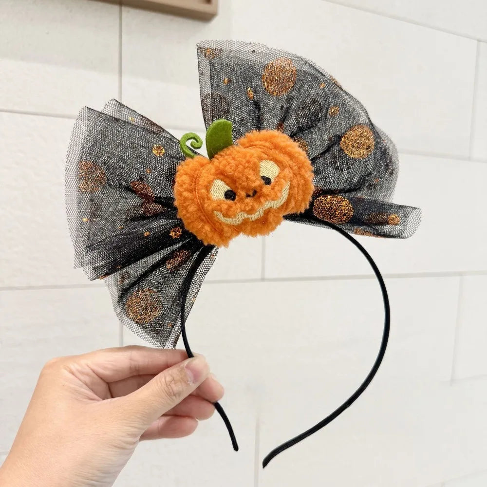 Pumpkin Halloween Flower Headband Spider Ghost Halloween Party Hair Hoop Bowknot Witch Ghost Festival Headpiece Qme StyleE