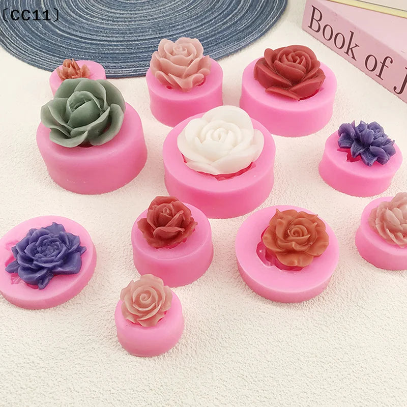 3D Beautiful Roses Silicone Mold DIY Chocolate Cake Fondant Wedding Qme