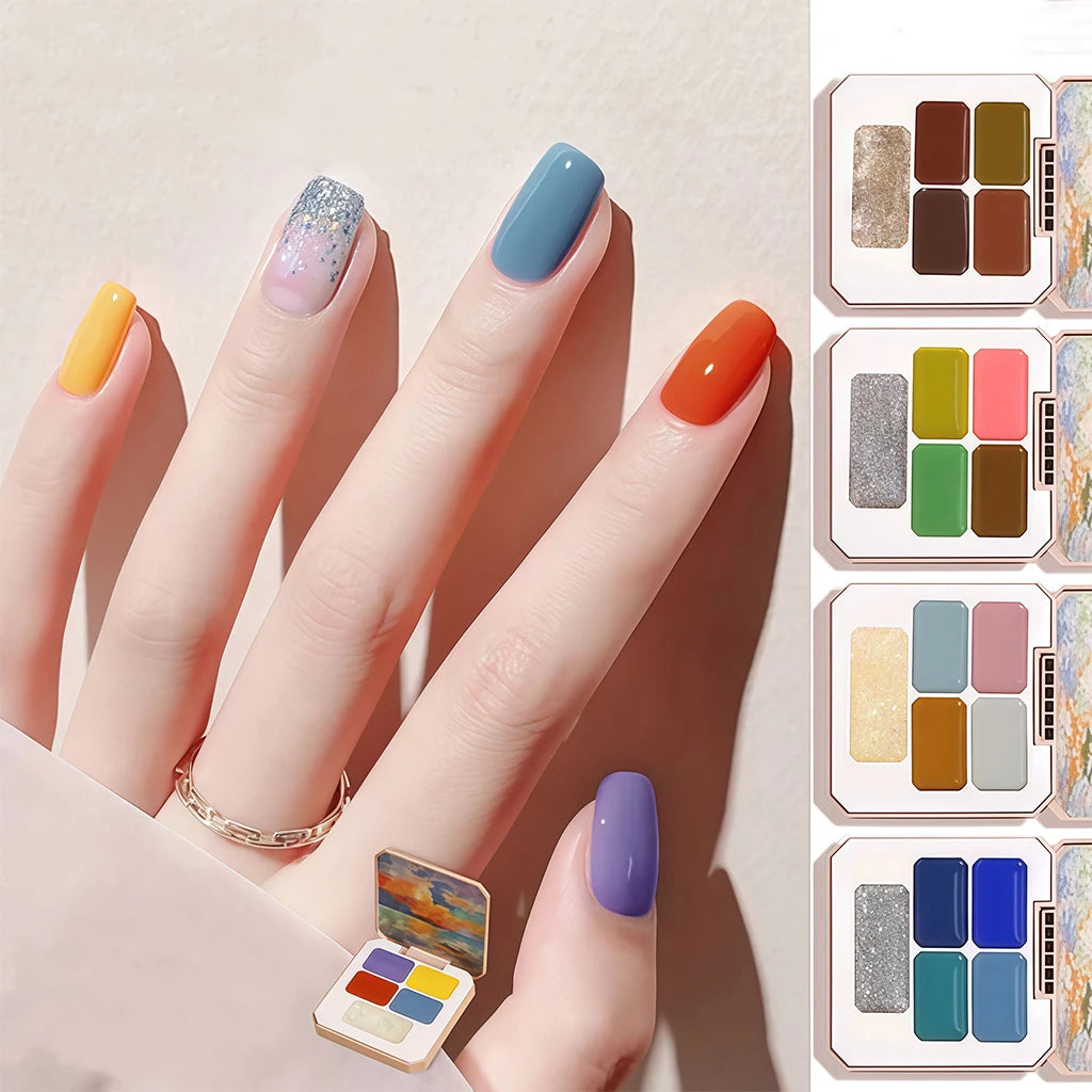 5 Colors Solid Gel Palette Japanese Nail Cream Mud Painting Art Qme