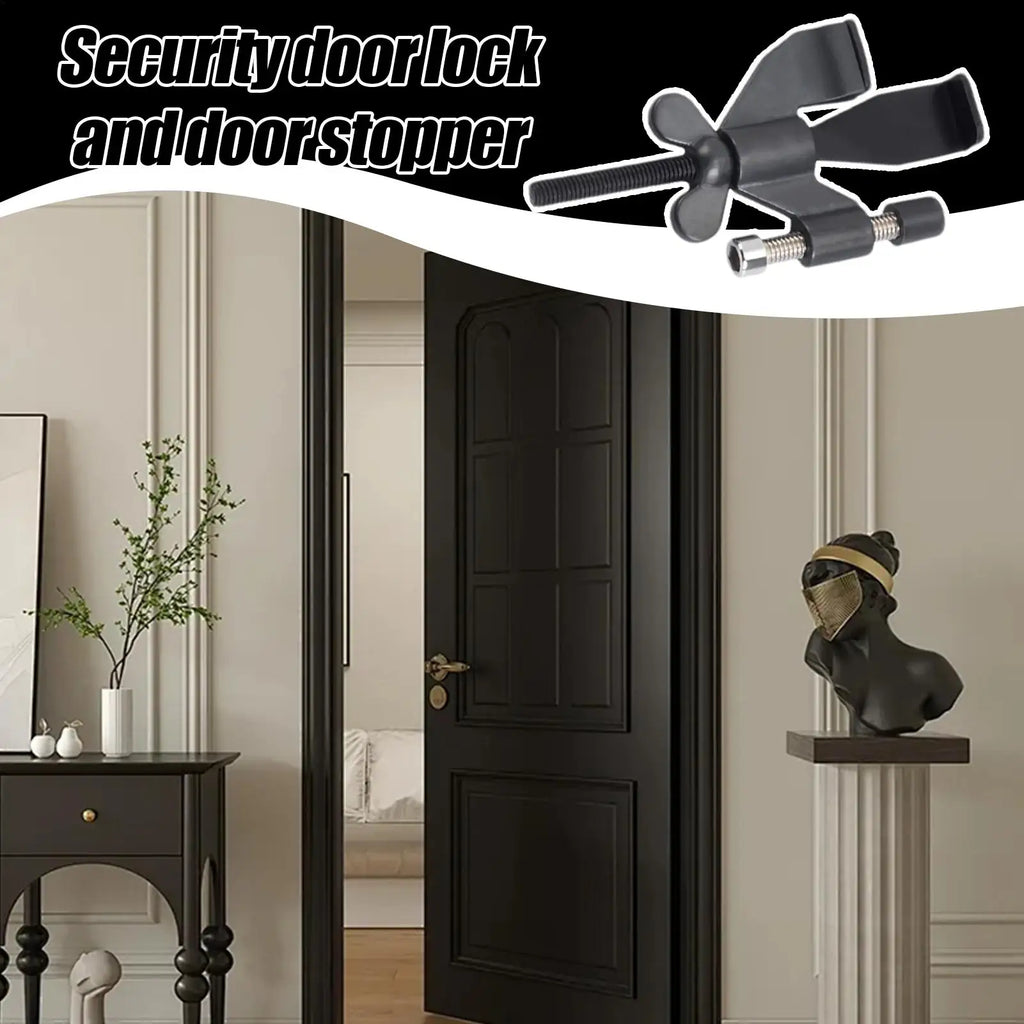Door Blocker Security Adjustable No Drill Safety Lock Jammer Stopper Qme
