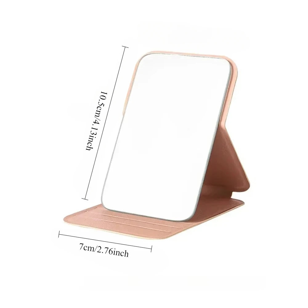 Women Mini Mirror Folding Makeup Hand Mirror Portable Single-side Mini Cosmetic Mirror Foldable High Definition Vanity Tools Qme
