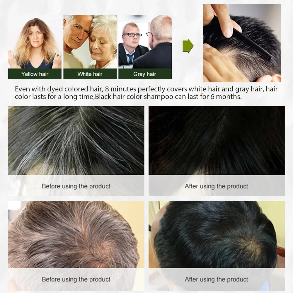 DISAAR 400ML Cover Grey Hair Morocco Argan Oil Care Fast Magic Black Hair Shampoo Dye Repair Damaged Improve Split Hair Rough Qme