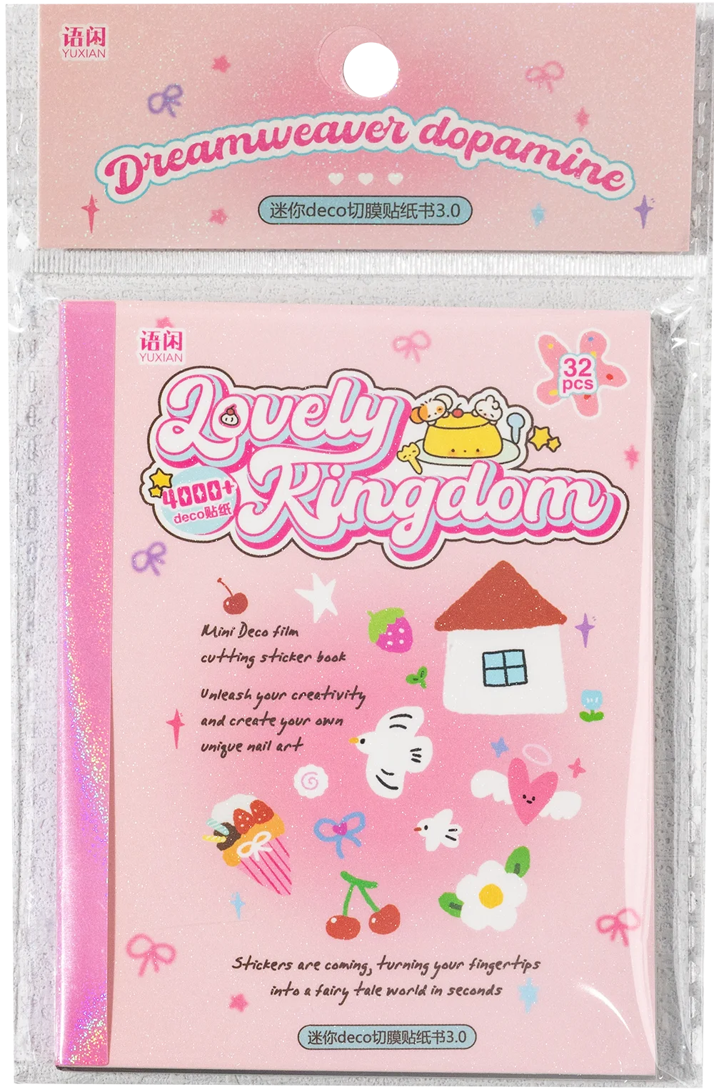 32 sheets Cute Cartoon Handbook Sticker Book Student DIY Diary Decorative Scrapbooking Journals Back School Stationery Supplies Qme D4