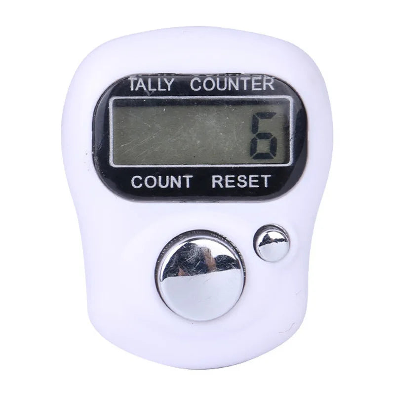 Electronic Digital Finger Ring Tally Counter Hand Held Knitting Row Qme White