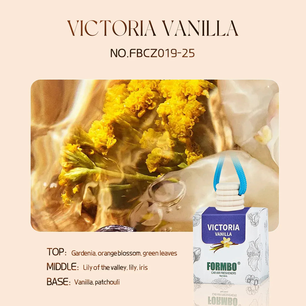 Essential Oil Car Air Freshener Lasting Fragrance Home Decoration Qme VICTORIA VANILLA