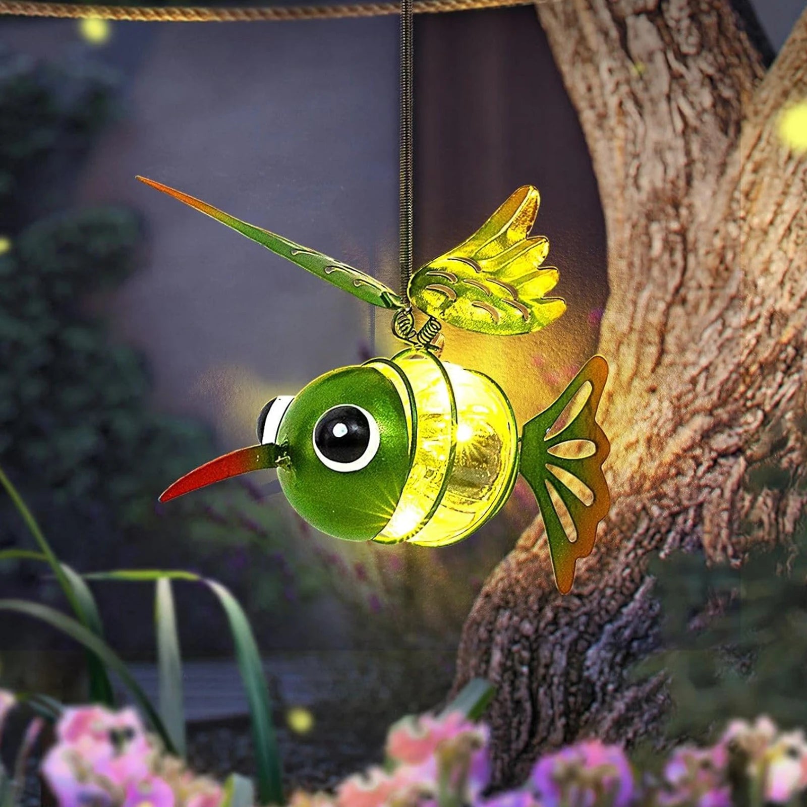 Solar Insect Lights Outdoor Suspended Insect Simulation Light Designed Specifically For Garden Decor Waterproof Outdoor Light Qme Hummingbird 1 PCS