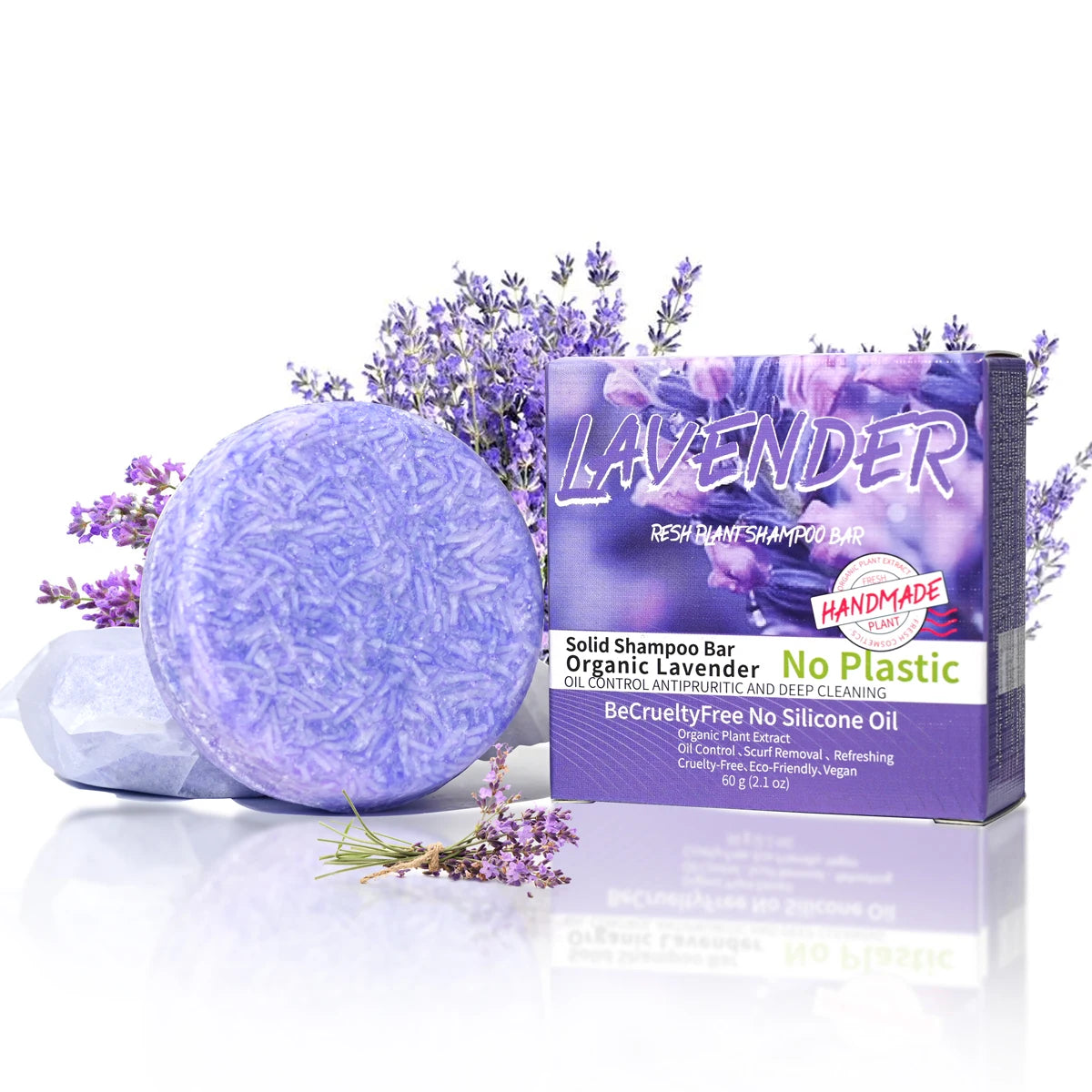 Provence Lavender Essential Oil Shampoo Soap Handmade Hair Care Solid Qme