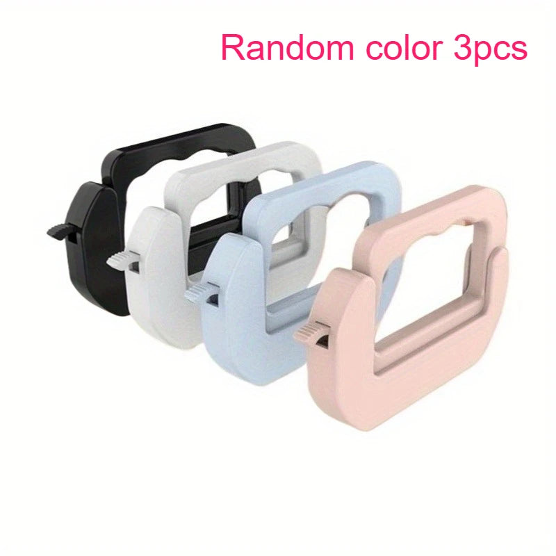 Reusable Food Bag Sealing Clips, Plastic Snack Bag Sealer Clips, Adjustable Kitchen Bag Sealers,, Black/White/Blue/Pink Qme Random color 3pcs