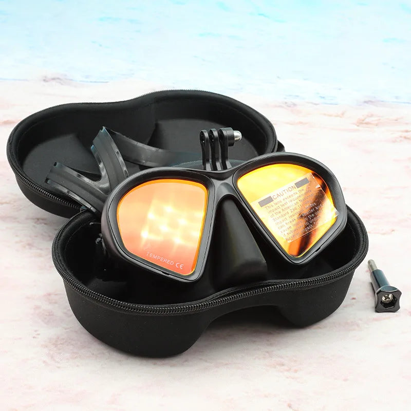 Professional Low-volume Snorkeling Mask Dive Adult Diving Equipment Qme With camera tripod 2 L/XL